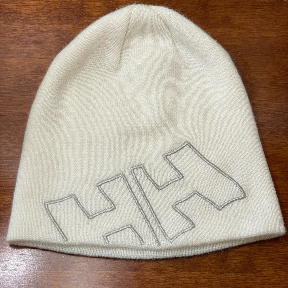 Helly Hansen HH Cream off white Knit Beanie | White Winter Hat Unisex OS